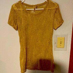 XL gold shimmer top